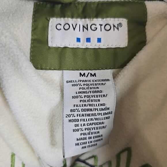 Womens Covington Removable Hood Puffer Jacket M Coat Avocado Green Winter Warm - Picture 13 of 16